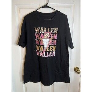 Women’s Black Wallen Graphic Short Sleeve T-Shirt Size Large NWOT